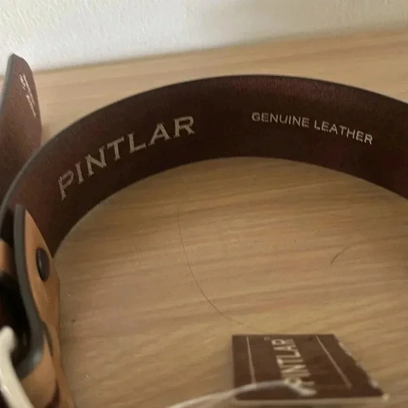 Pintlar light tan leather belt - Picture 2 of 5